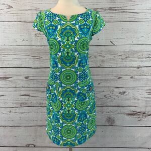 London Style kaleidoscope pattern sheath dress